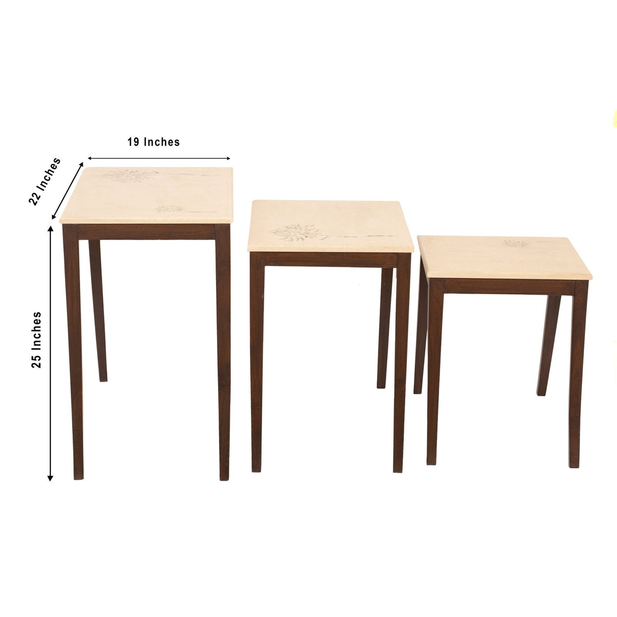 Nest of Tables - Set of Three in Teak Wood
