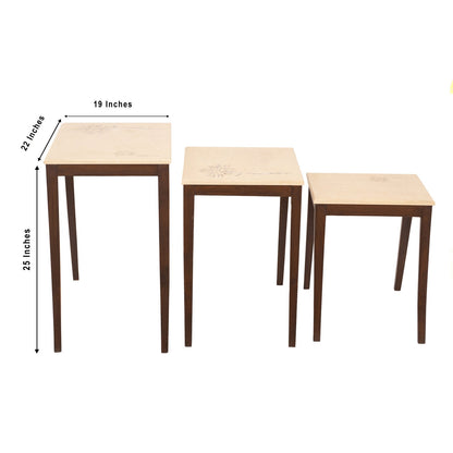 Nest of Tables - Set of Three in Teak Wood