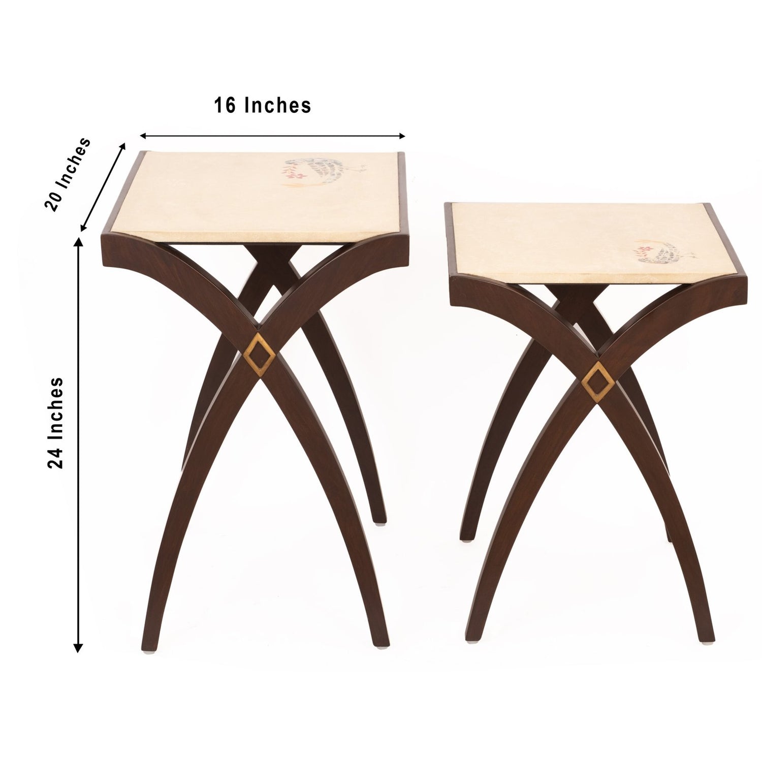 Nest of Tables- Set of Two in Teak Wood