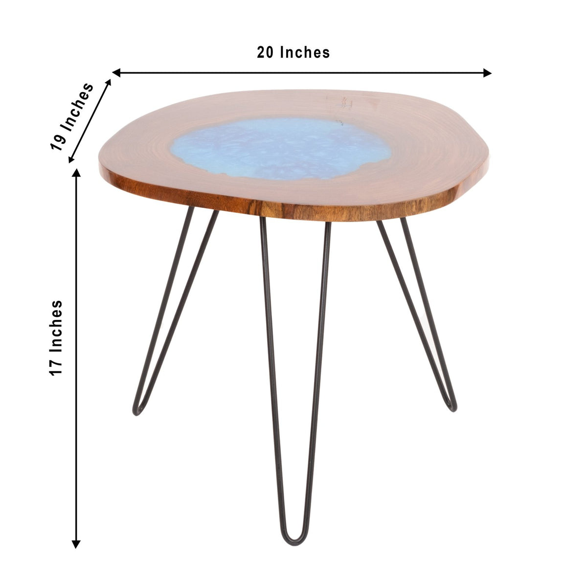Alcoholic Ink Art  - Side Table in Wood and Resin