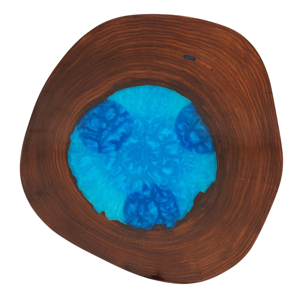Alcoholic Ink Art  - Side Table in Wood and Resin