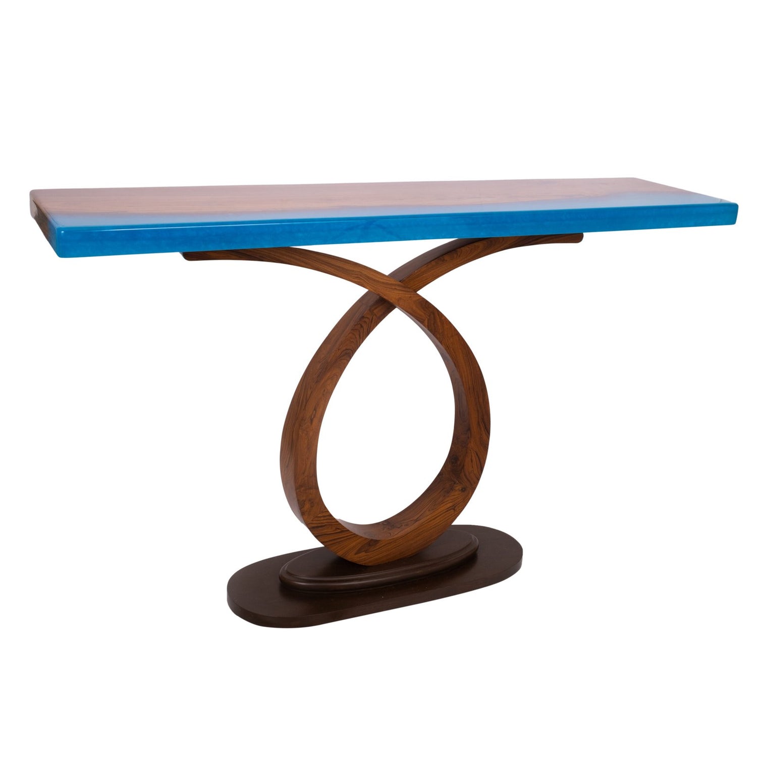 Console - Blue Resin and Wood