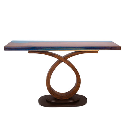 Console - Blue Resin and Wood