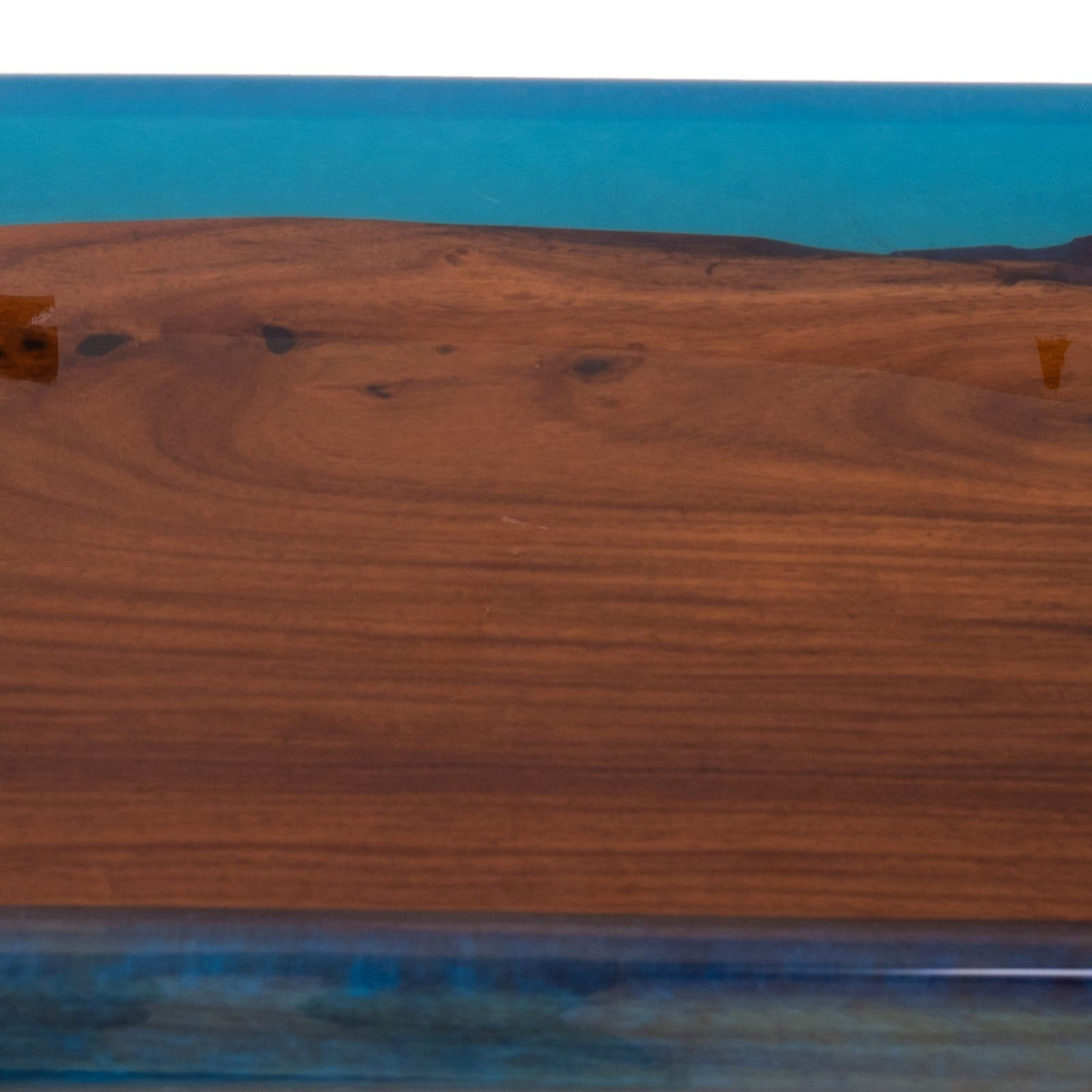 Console - Blue Resin and Wood