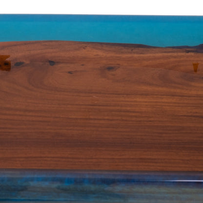 Console - Blue Resin and Wood