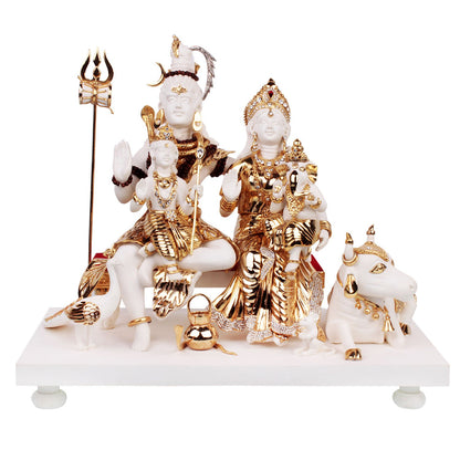 Shiv Parivaar - White in Resin and Gold Plated