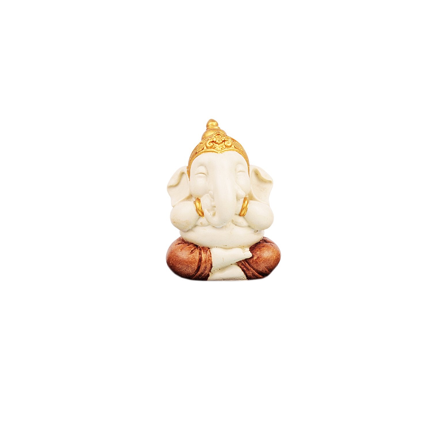 Hear No III Ganesha - Beige in Composite Marble