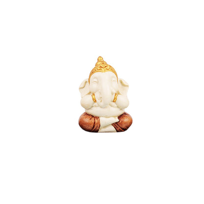 Hear No III Ganesha - Beige in Composite Marble