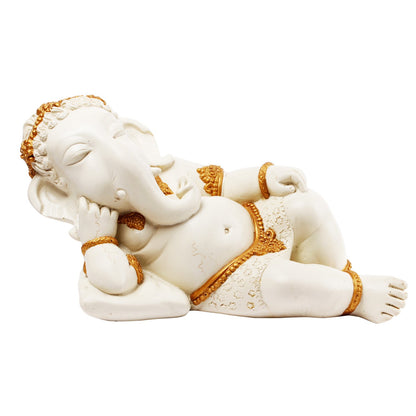 Kshipra Ganesha Idol - Beige in Composite Marble