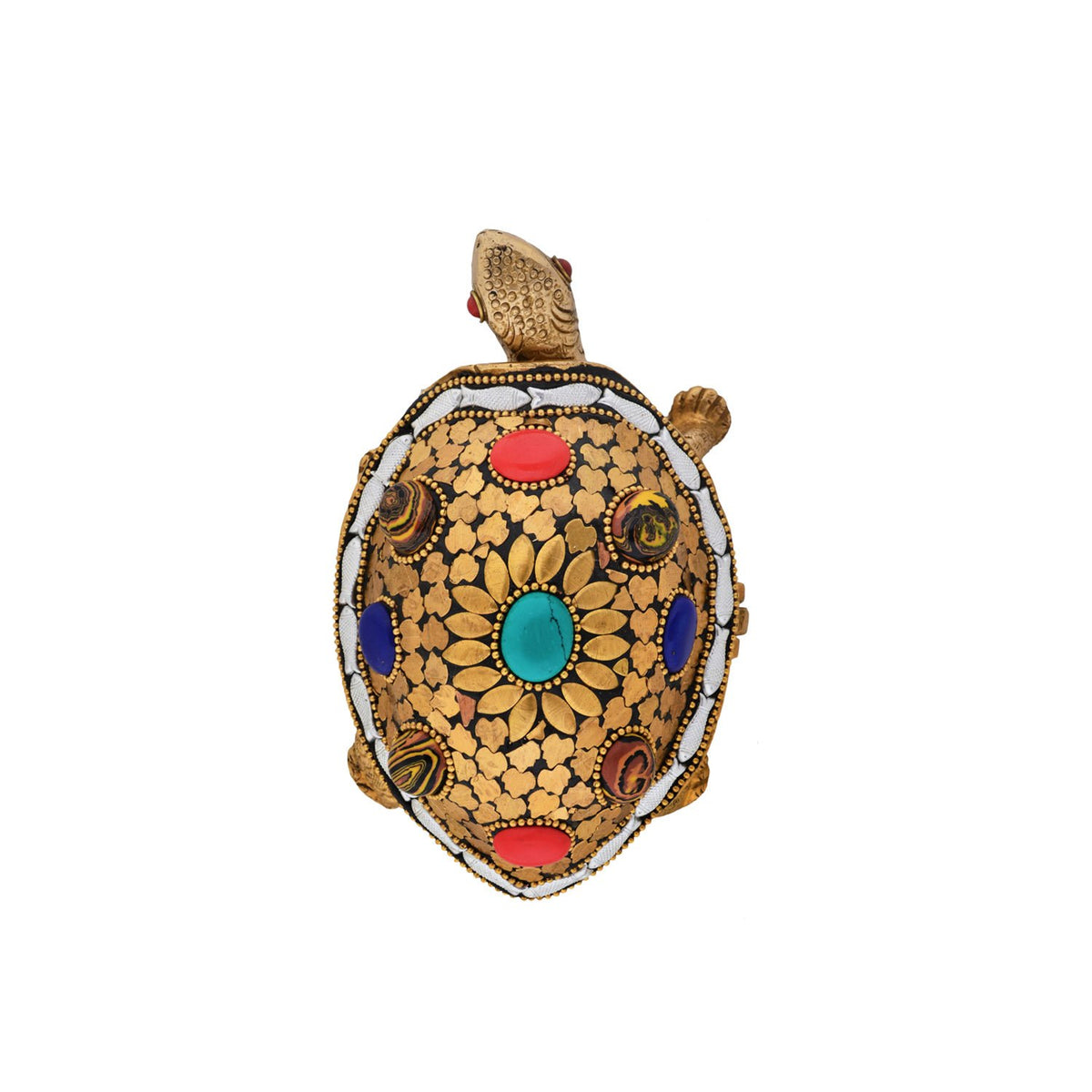 Navratan Tortoise Box - Brass