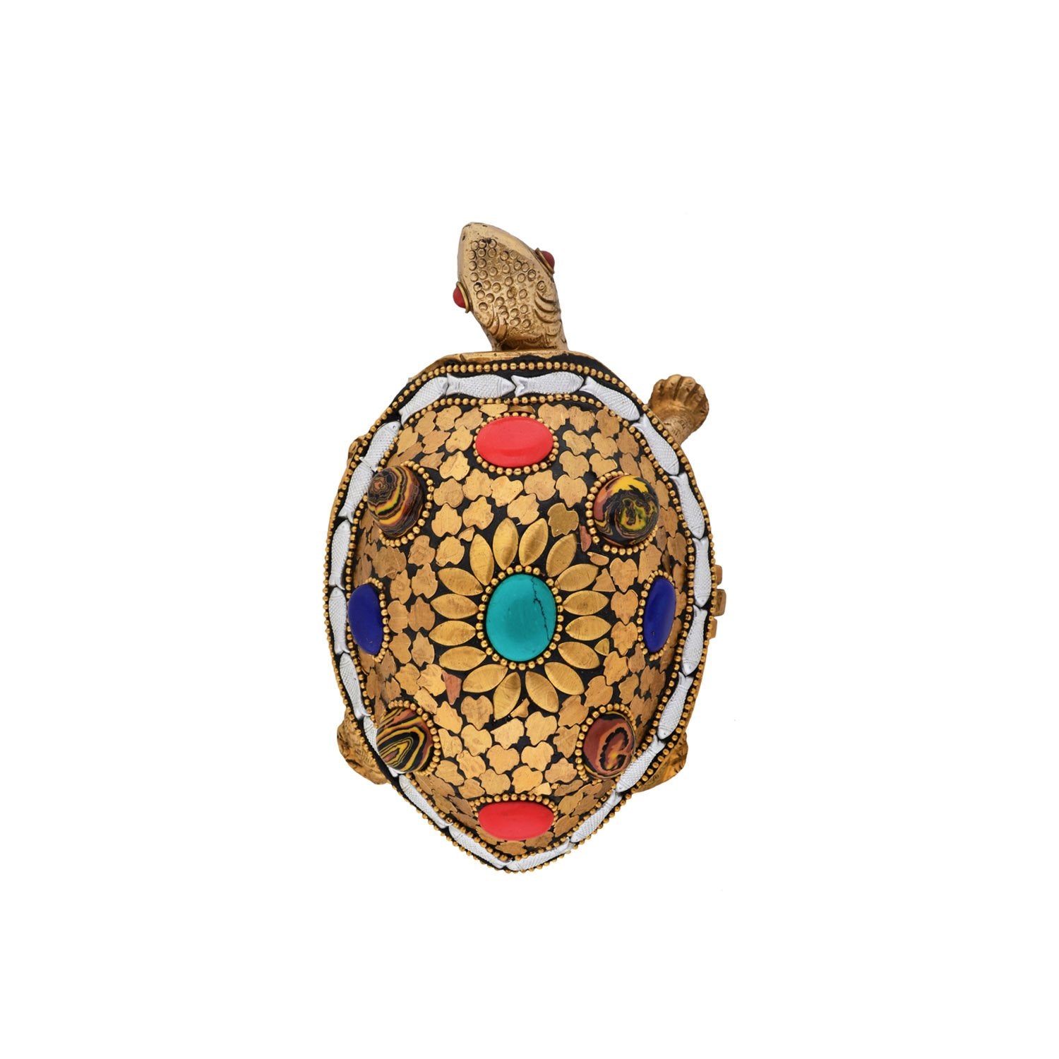 Navratan Tortoise Box - Brass