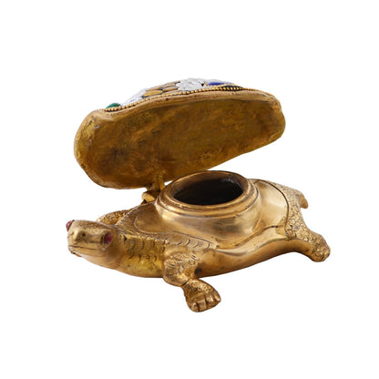 Navratan Tortoise Box - Brass