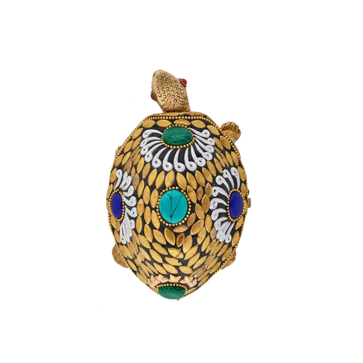 Navratan Tortoise Box - Brass