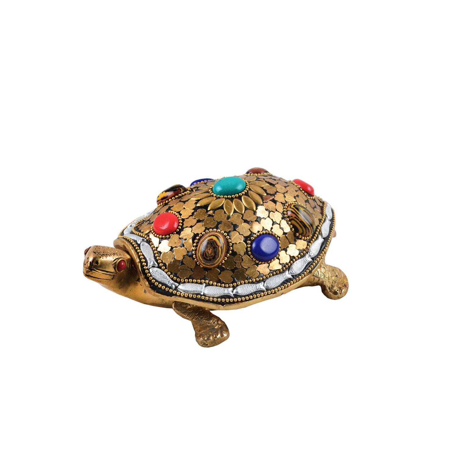 Navratan Tortoise Box - Brass