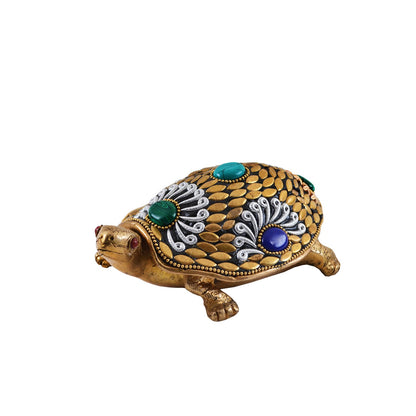 Navratan Tortoise Box - Brass