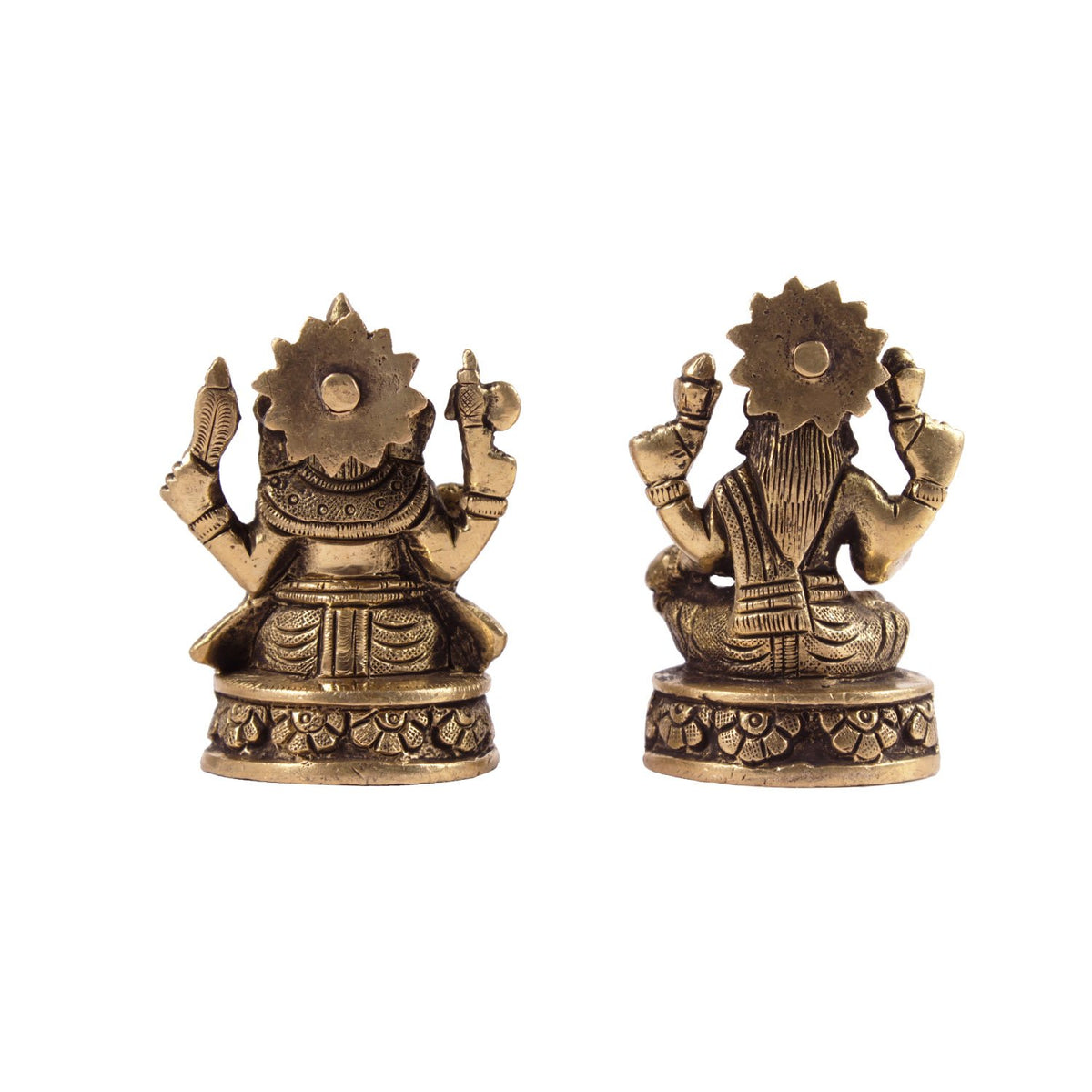 Ganesh Lakshmi Idol - Large in Brass