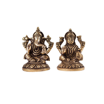 Ganesh  Lakshmi - Small in Brass