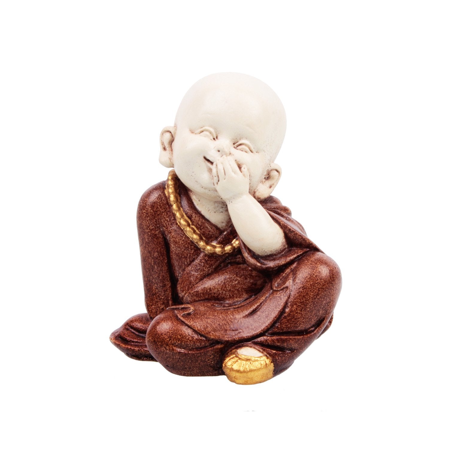 Speak No Ill Monk - Brown in Composite Marble