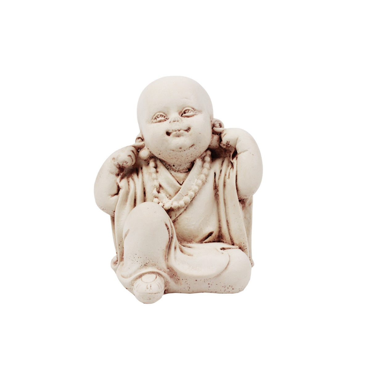 Hear No Ill Monk - Ivory in Composite Marble