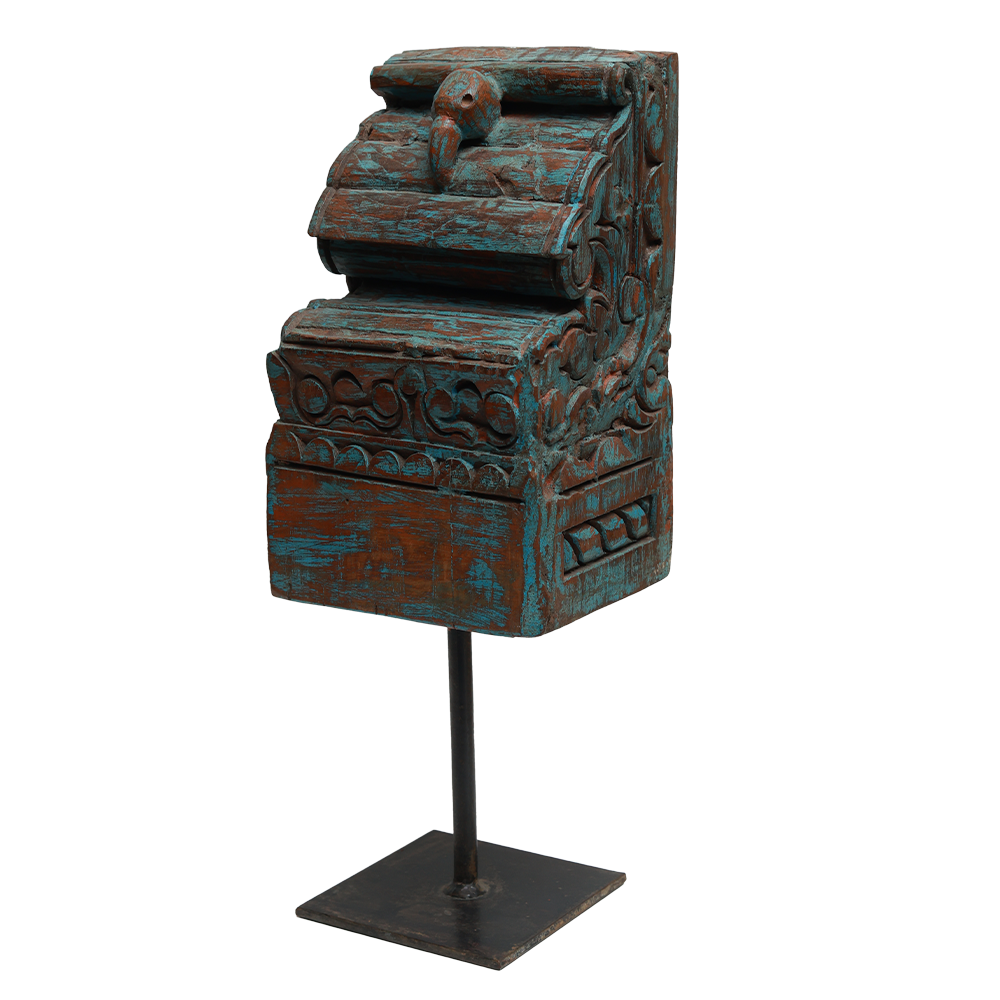 Nalanda Carving on Stand - Wood