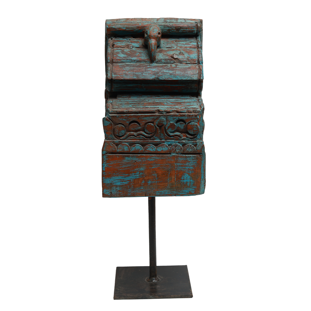 Nalanda Carving on Stand - Wood