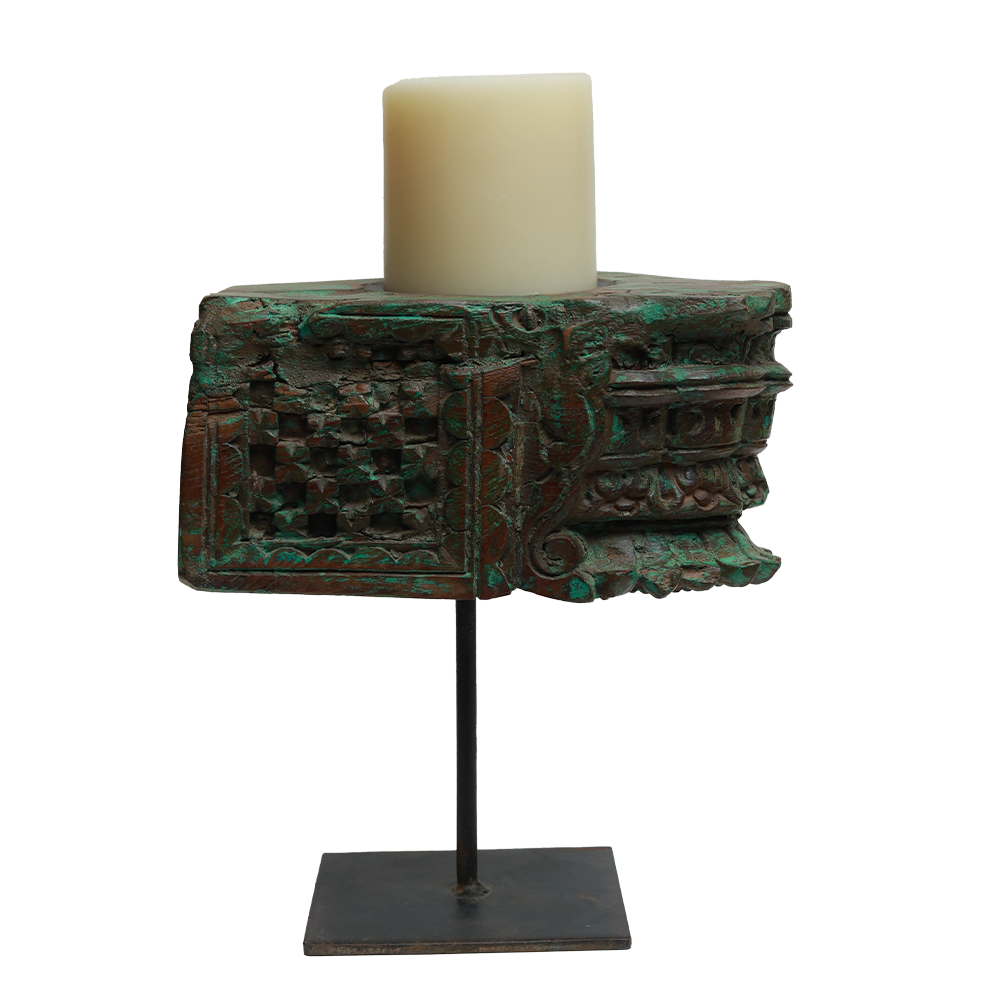 Nalanda Carving on Stand - Wood