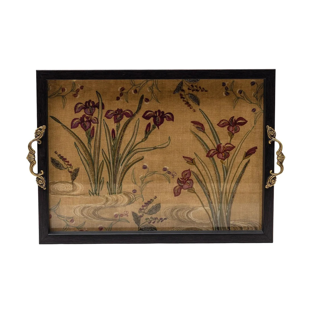 Odyssey Jahrokha Tray - Medium in Wood and Glass
