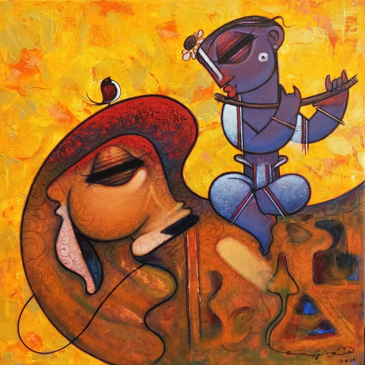 Untitled By Ramesh Gujar -  Acrylic on canvas