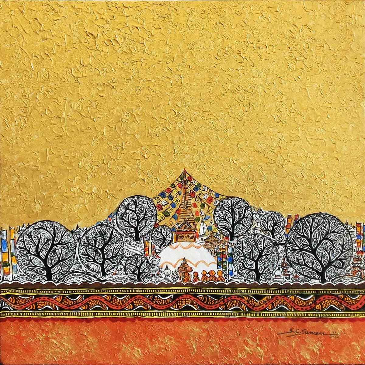 Untiltled By S C Suman -  Acrylic on canvas