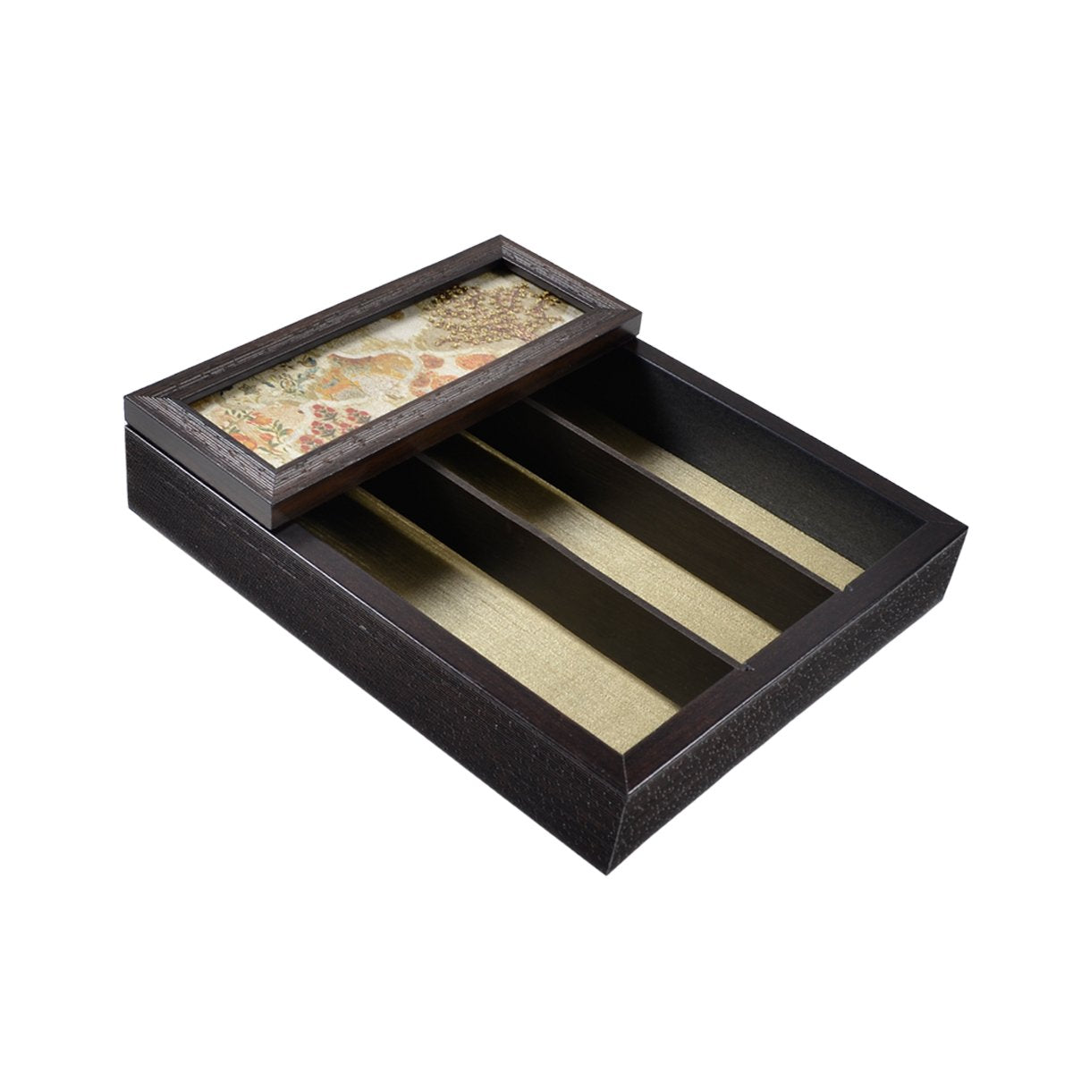 Odyssey Jharokha Cutlery Box Cover - Ivory in Wood and Glass