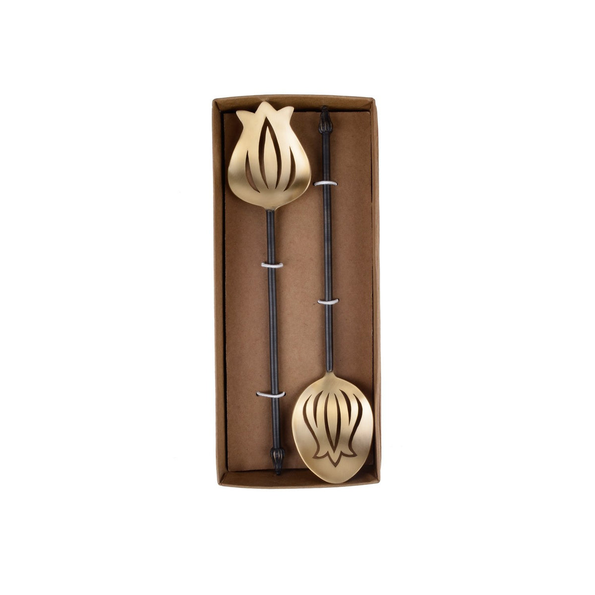 Firdas Lotus Cutlery Set - Brass