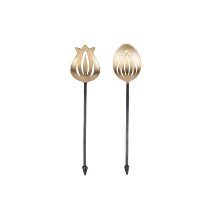 Firdas Lotus Cutlery Set - Brass