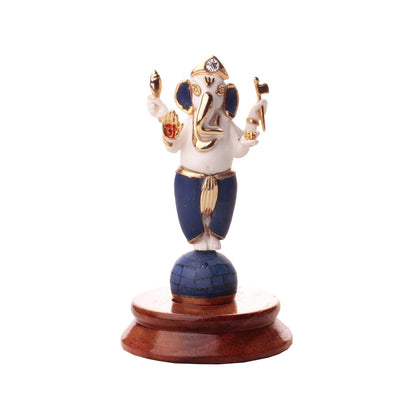 Vinayaka Ganesh Idol -  Lapis lazuli and Gold Plated