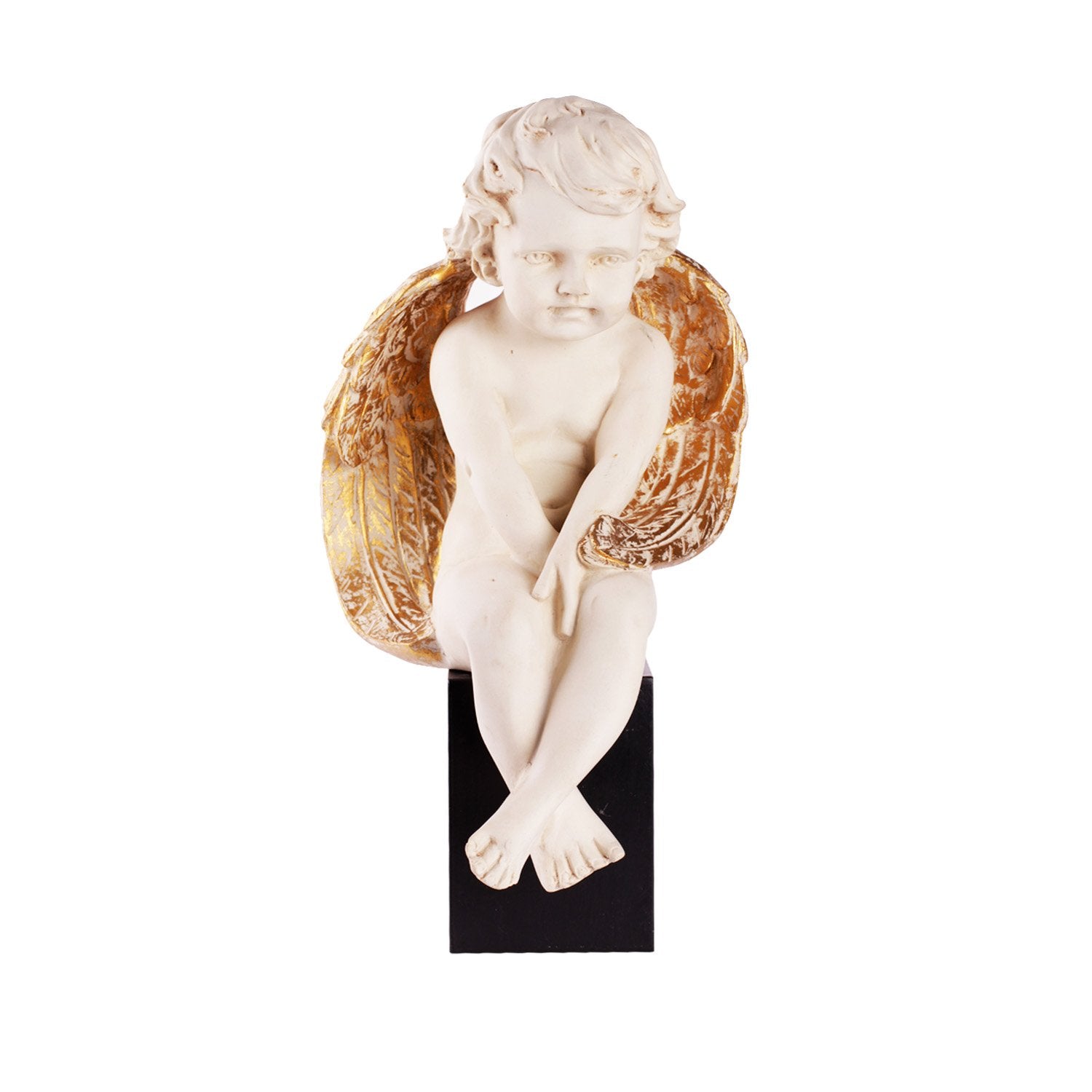 Seated Cherub - Beige in  Composite Marble