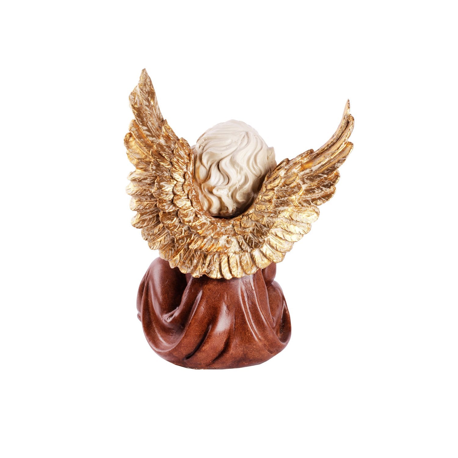 Garden Angel Seated - Brown in Composite Marble