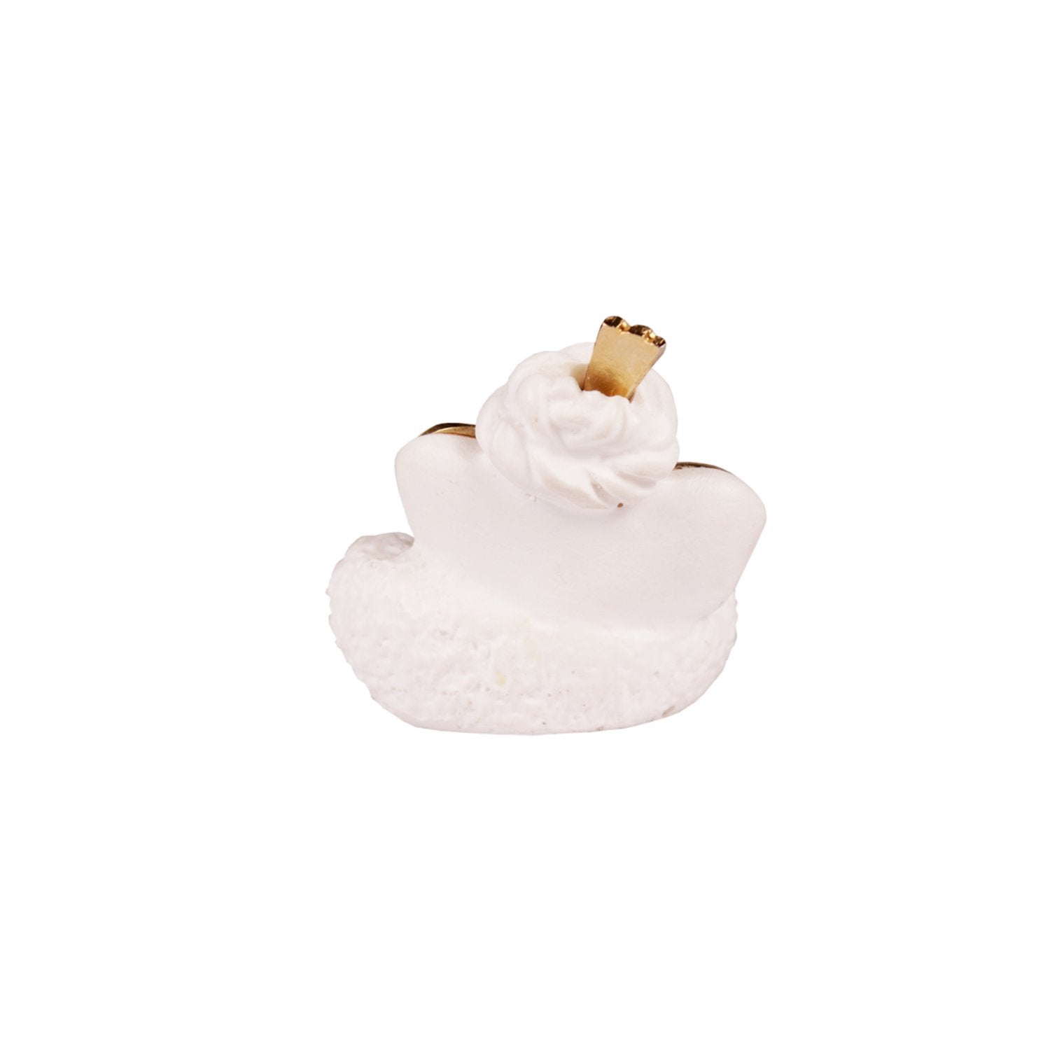 Minature Ganesh Idol - White in Resin and Gold Plated