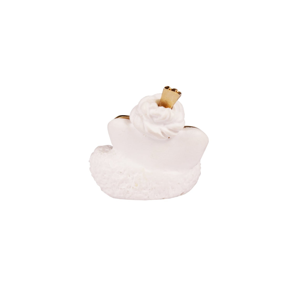 Minature Ganesh Idol - White in Resin and Gold Plated